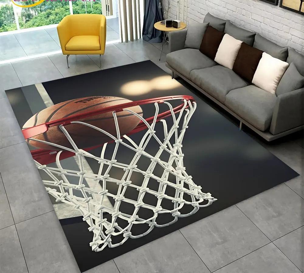 Basketball Cour Cartoon Carpet Indoor Non-slip Creative Doormat Floor Rug Bedroom Accessories Decoration Props Outdoor Decor Mat