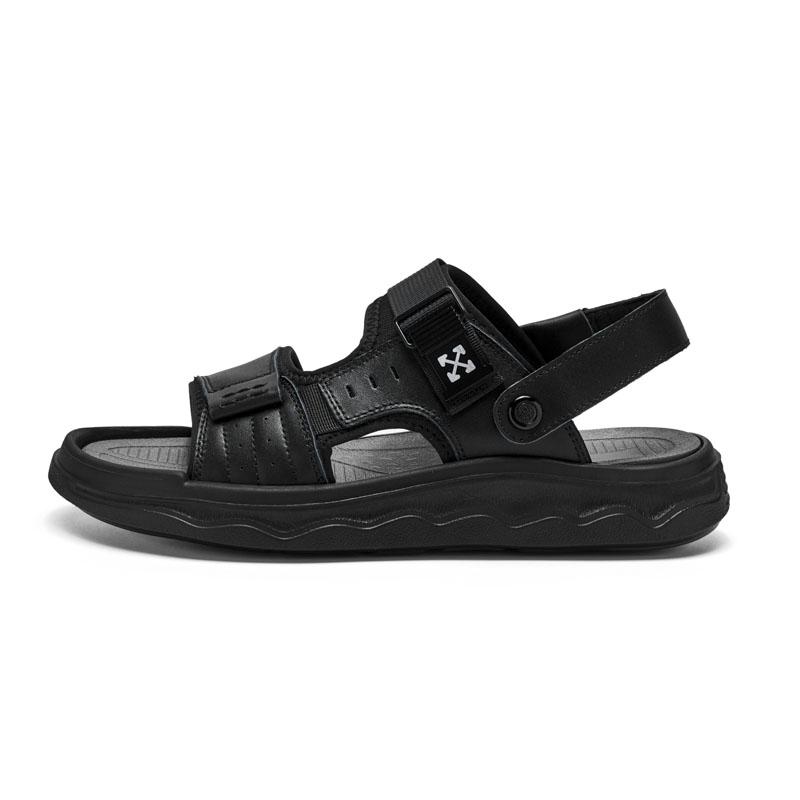 

Мода 2025 Новые мужские пляжные сандалии Римский стиль Мужские Летняя мода Повседневная обувь Уличная обувь для ходьбы по пляжу Универсальные мужские сандалии 38 чёрный