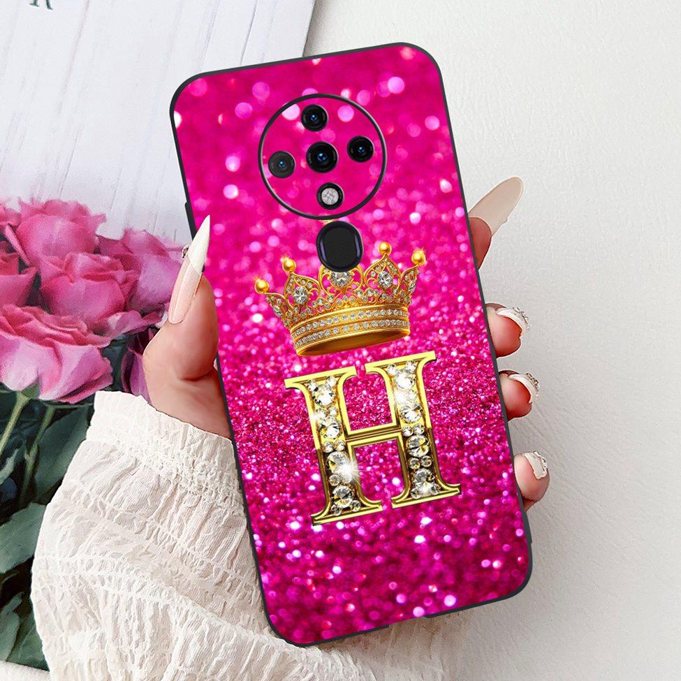 6.8" For Tecno Spark 6 Case KE7 Fashion Luxury A-Z Letters Silicone Shockproof Phone Case For Techno Spark6 Back Cover Funda