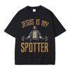 Lustiges Jesus Ist Mein Spotter Christliches Fitnessstudio T-Shirt Herren Harajuku Vintage T-Shirts Baumwolle O-Ausschnitt Übergroße T-Shirts Streetwear Unisex