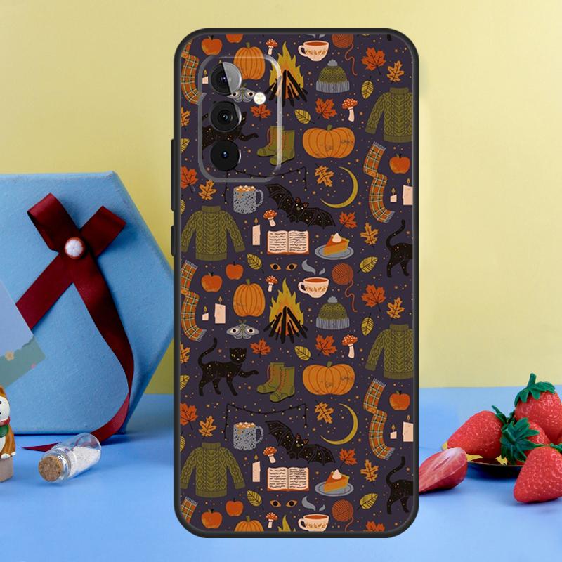 Autumn Leaves Fall Fox Pumpkin Cover For Samsung Galaxy A53 A33 A23 A52 A32 A22 A12 A51 A71 A15 A25 A13 A14 A34 A54 Case