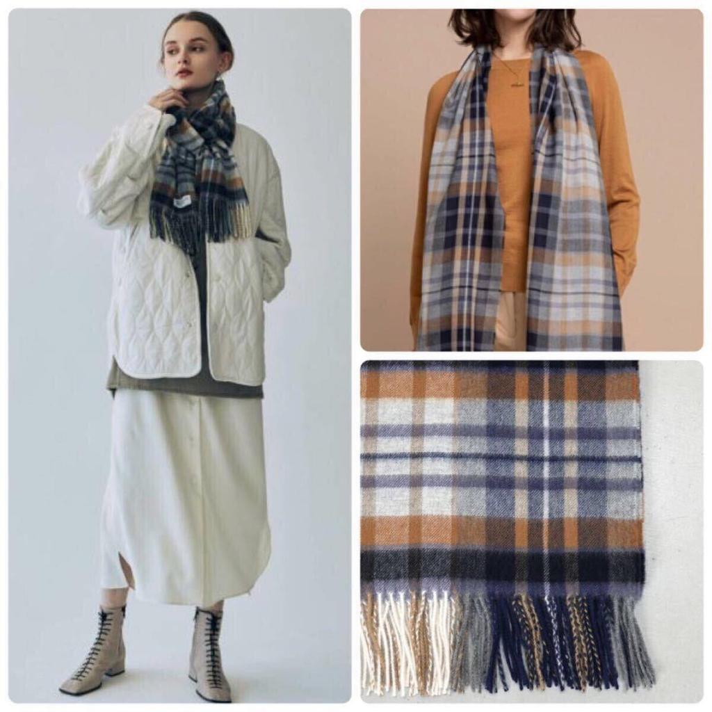 Used Domestic official tag attachedJohnstons rare color stole new House Check 100% cashmere