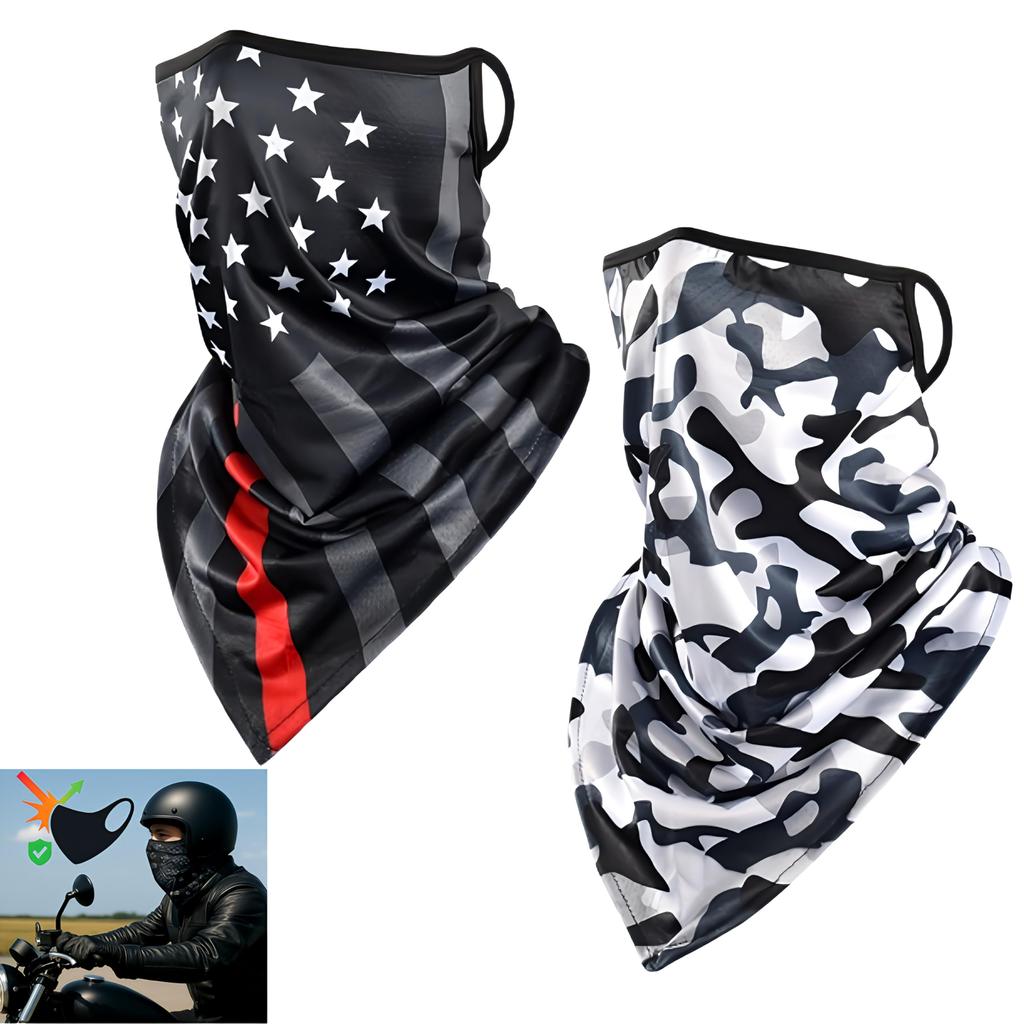 coco plaza Motorcycle Face , Face Cover, Neck Cover, UV Protection, Ear Hooks, Set