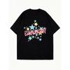 Oversized T Shirt Black Essential Star Print Graphic Tee Casual Streetwear Fashion Top Women Summer Outfit
