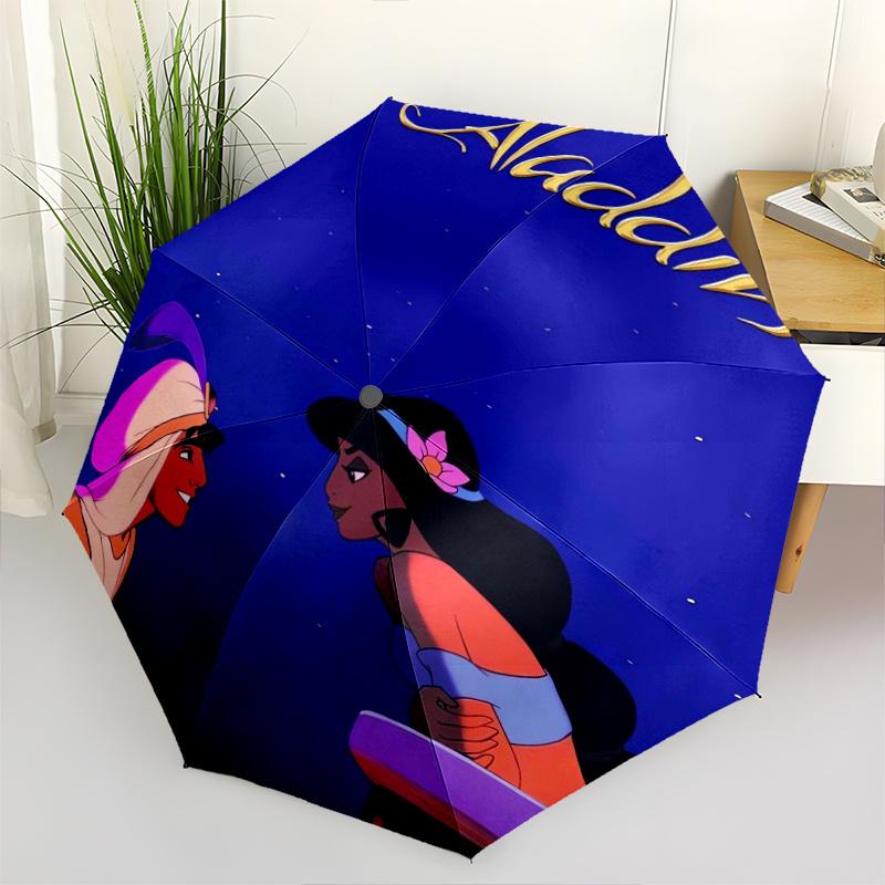 

Aladdin Jasmine & Aladdin Romantic Night Sky Automatic Folding Cartoon Umbrella - 3 Folding Design, Vivid Cartoon Pattern, Suitable for Outd