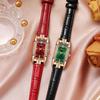 Light Luxury brand Starry Sky Ladies Watch red Leather fashionable and Versatile Square Waterproof Women's Quartz Wristwatches