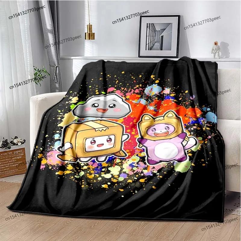 

Happy Rocky and Foxy and Boxy Lankybox Printed Blanket Cute Cartoon Flannel Blanket Soft Plush Blanket Bedroom Sofa kid Blanket 75cmx90cm