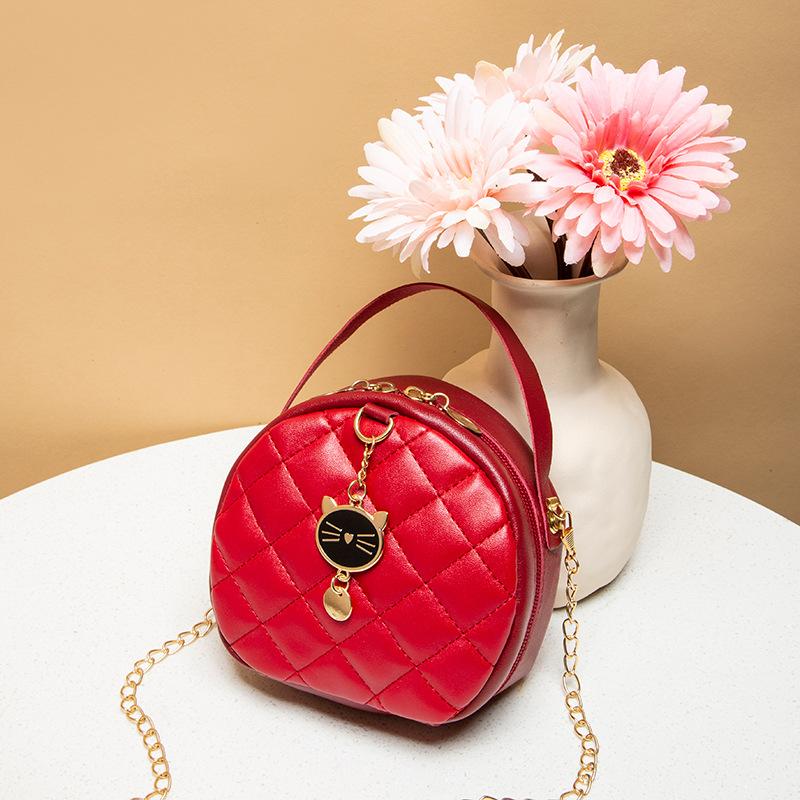 Women's Bag New Trendy Fashion Mini Small Bag Women's Chain Bag One Shoulder Crossbody Small Round Bag Women