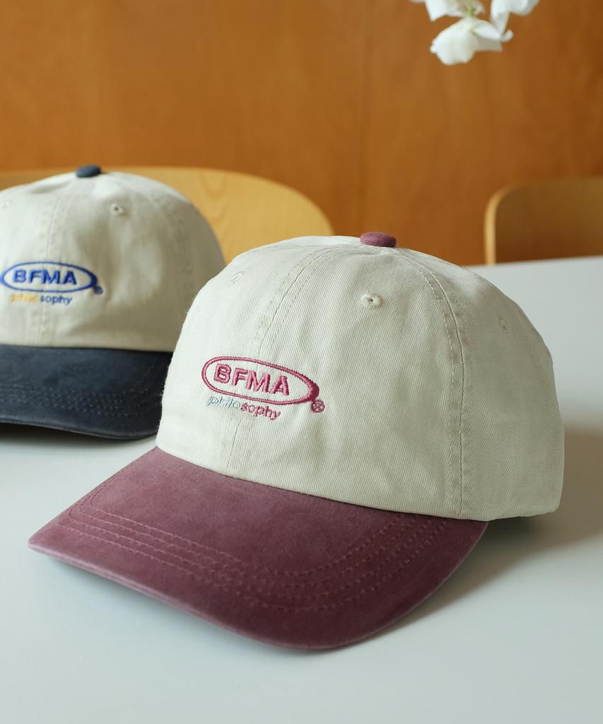 Beollunpeulenjeu Bfma Philosophy Two-Tone Washed Ball Cap Burgundy