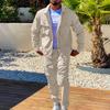 Pánský jednobarevný módní ležérní komplet lehká pánská ležérní bunda oblek