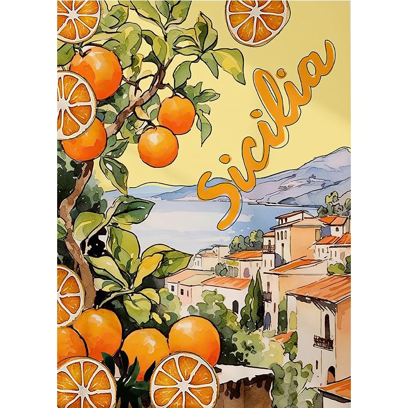 Plakát a tisk La Dolce Vita Retro Spritz Koktejl Plátno Malba Itálie Amalfské pobřeží Cestování Nástěnné umění Ložnice Domácí dekorace