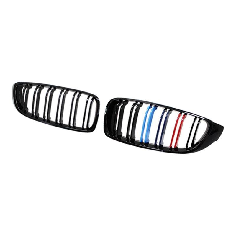 Car Front Bumper Grille Racing Grill For BMW 4 Series F32 F33 F36 M3 F80 M4 F82 12-18 Dual-Slat Glossy Black Accessories