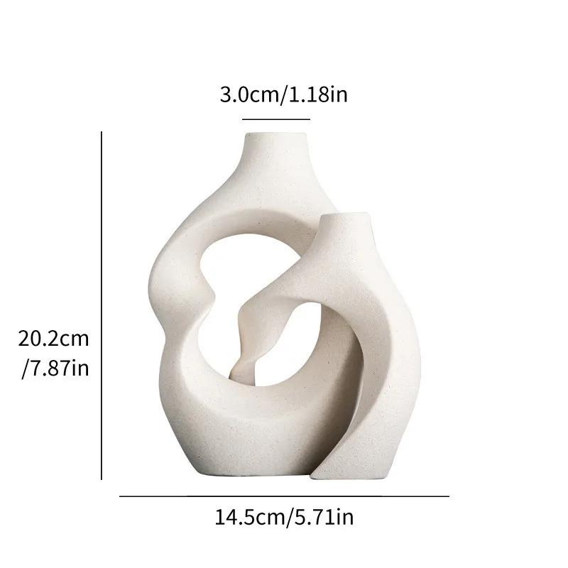 

2-piece Set of Ceramic Vases, Hollowed Out Twisted Art Vases, Living Room Flower Arrangement, Room Aesthetic Decoration