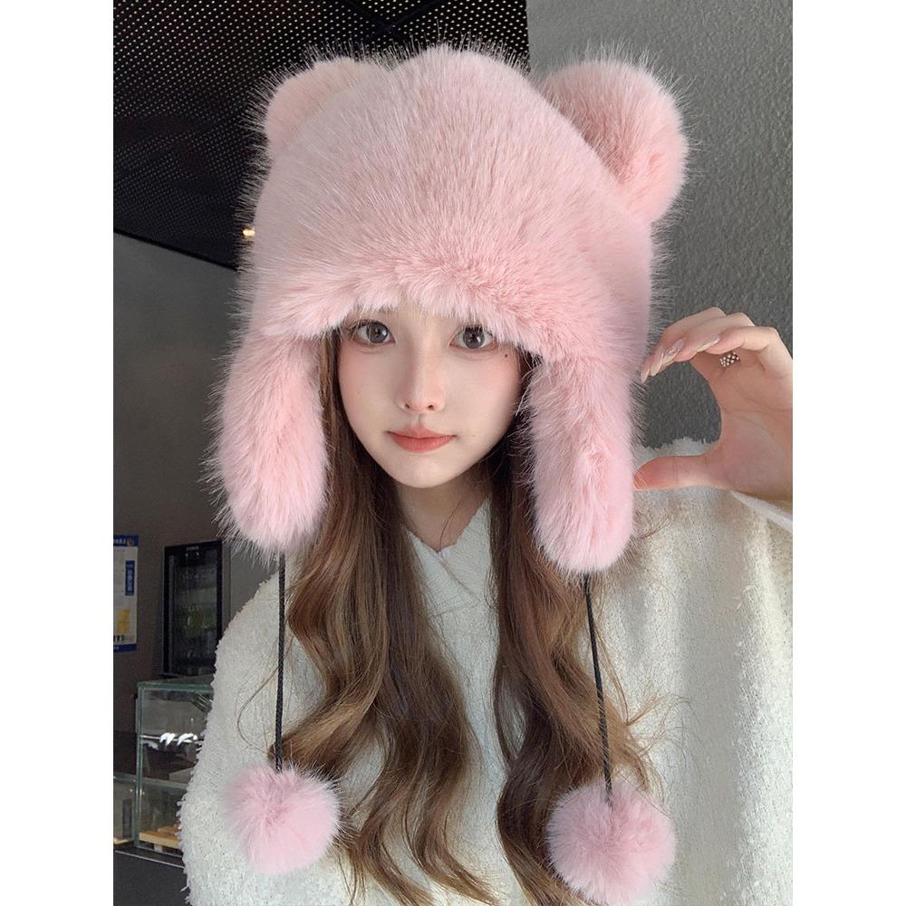 Keep Warm Winter Hats for Women Windproof Bomber Hat Trendy Furry Trapper Hat Winter
