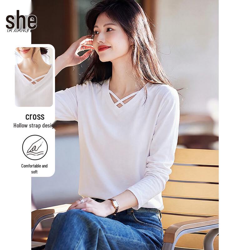 Women s V-Neck Long-Sleeve T-Shirt M
