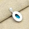 Blue Turquoise Gemstone Handmade 925 Sterling Silver Jewelry Pendant Gift For Grandma