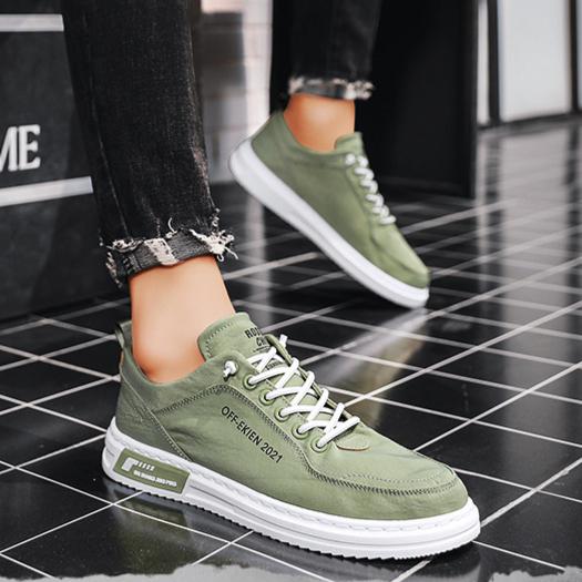 Canvas Shoes for Men, Breathable Ice Silk Fabric Shoes for Summer, New Korean Style Trendy and Versatile Men's Low Cut Shoes for One Foot