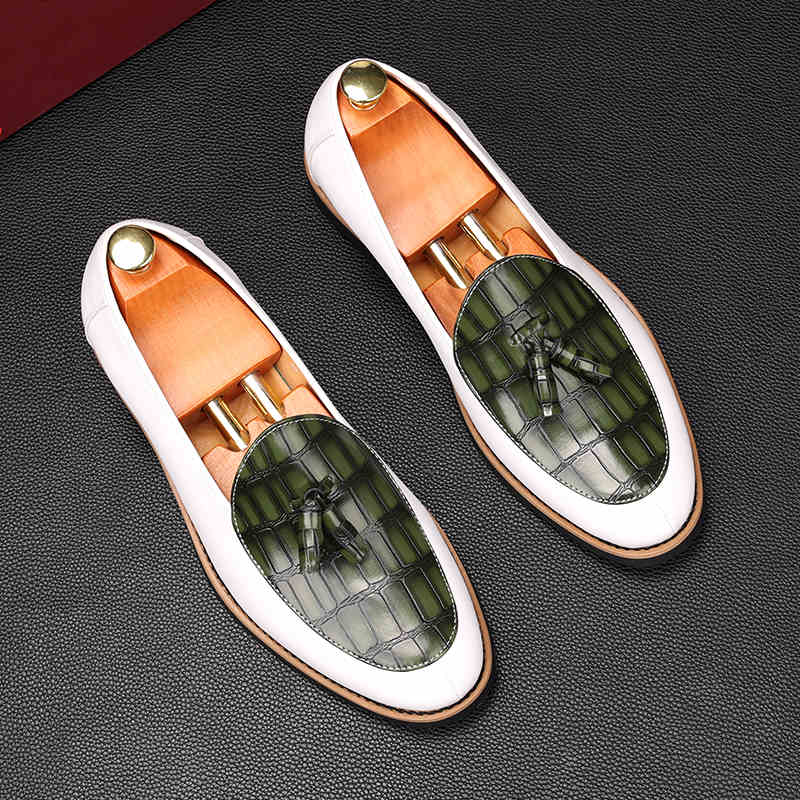 Fashion Fashion New Men Mixed Colors Wedding Dress Shoes Male Casual Flats Tassels Loafers Homecoming Prom Zapatillas Hombre