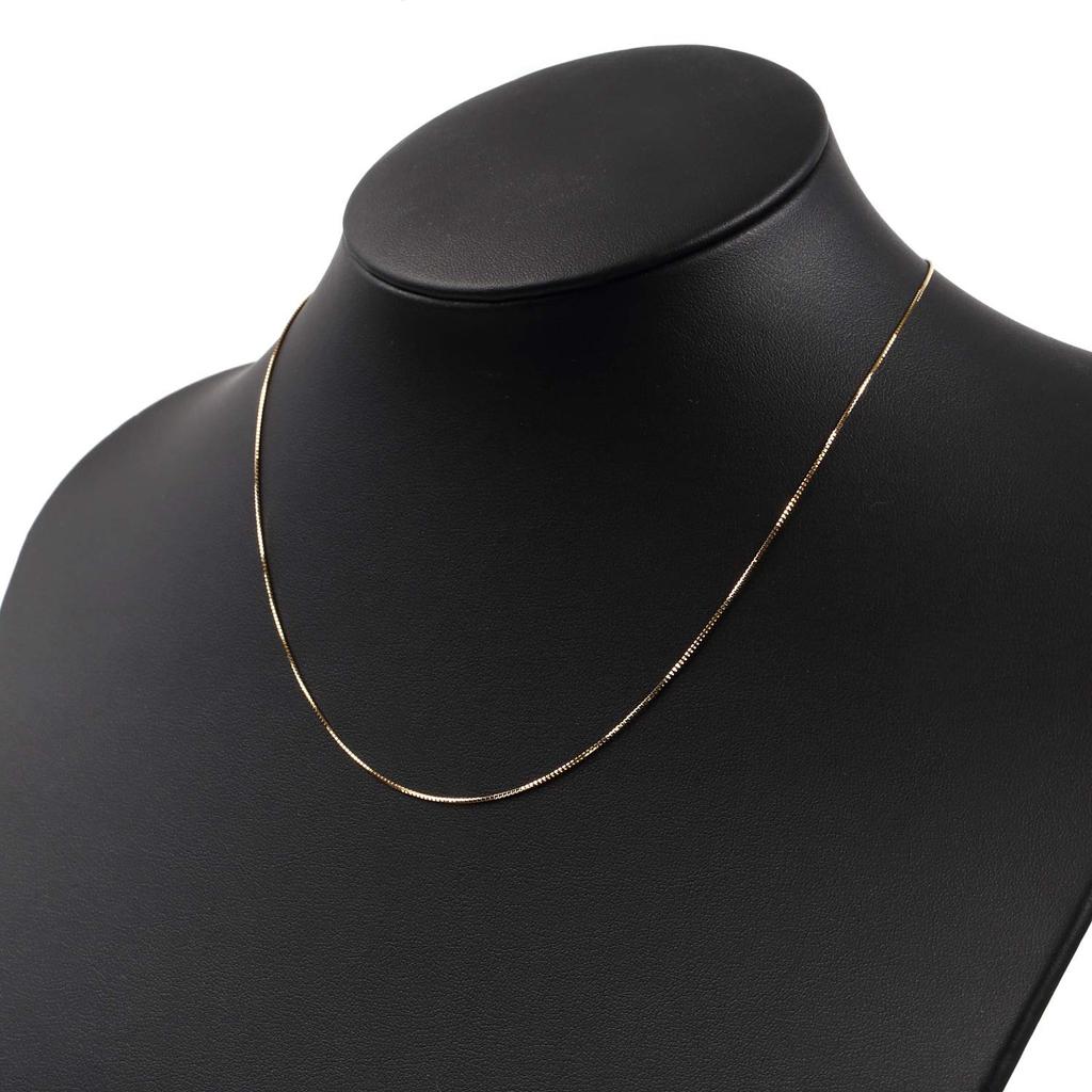 18K Gold Necklace with Venetian 45cm [Fairy Carret] Chain, (Heart-Shaped Adjuster, 0.7mm Width, Approx. 1.8g)