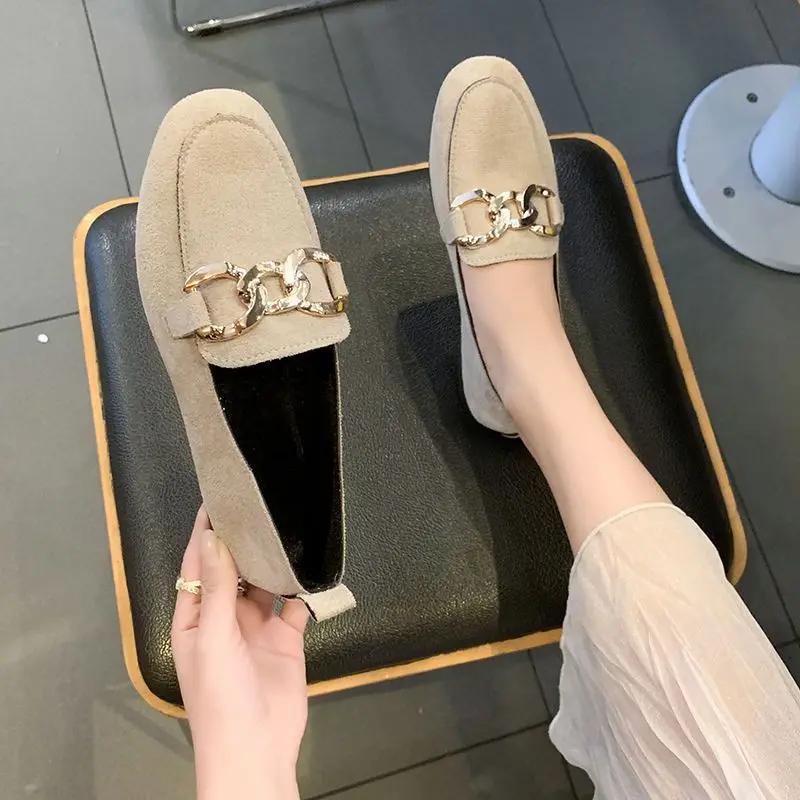 Fashion Black Round Toe Women's Flat Shoes Slip-on Comfortable and Elegant Korean Style Non Luxury Brand Fashionable Y2k Ladies Footwear