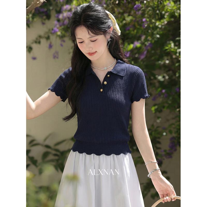 Luxiangnan  Düsseldorf Love Letter  Women s Polo Knit T-Shirt L