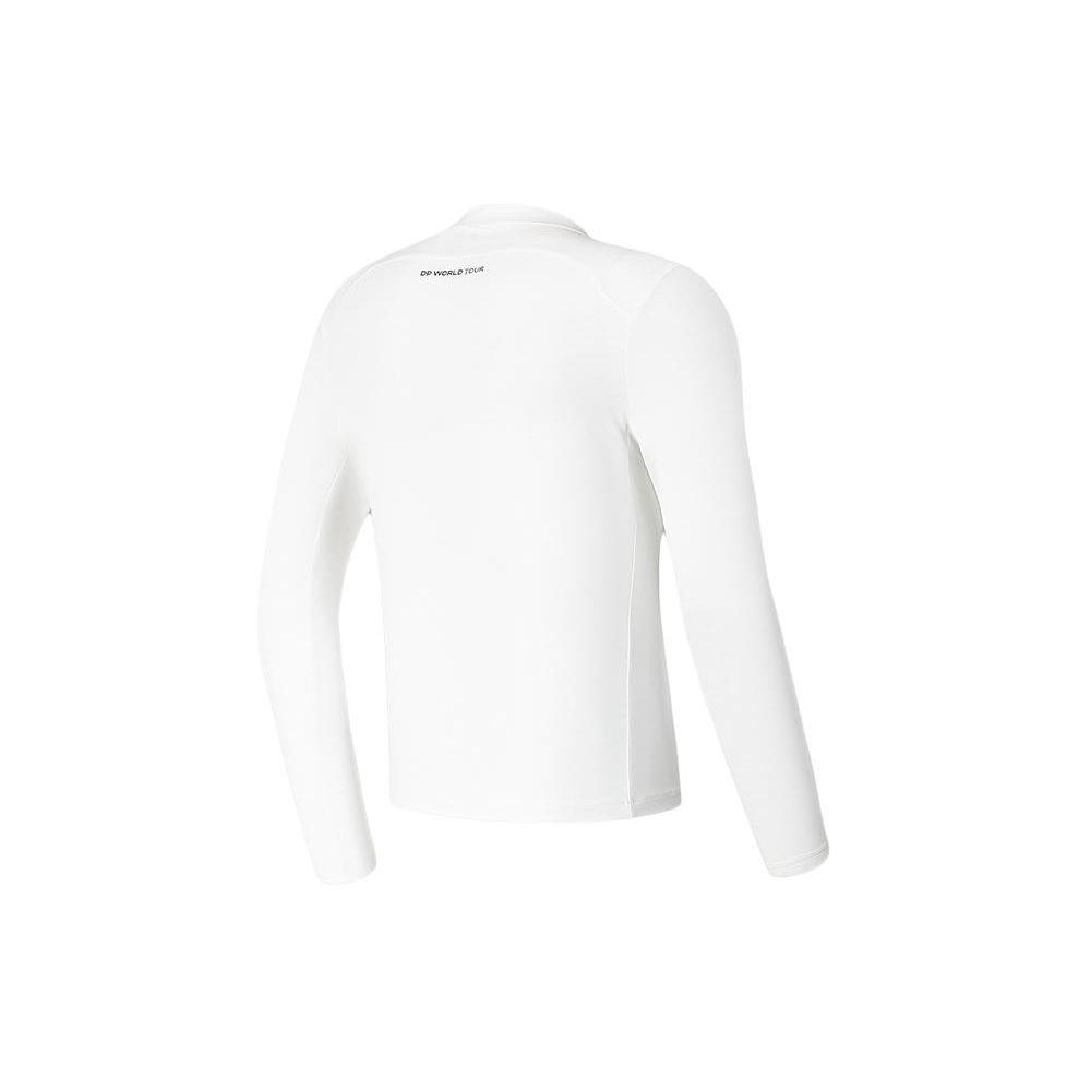 Fila Golf Serie Buchstabe Print Elite Strick Langarm T-Shirt Herren Oberteile Jade-Weiß A11M415212F-WT