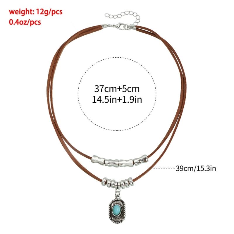 Classical Western Cowboy Styles Velvety Rope Necklace Soft Comfortable Design Casual Party Everyday Jewelry Accessory