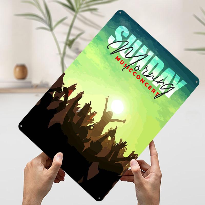 

Sunday Morning Music Concert Printed Poster Customized Wall Art Retro Vintage Metal Tin Signs for Wand Deko Decoration Gaming 7.9x11.8In(20x30cm)