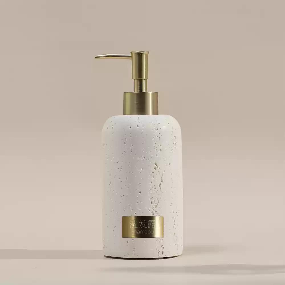 1pc Gravel Lotion Bottle Hotel Liquid Distribution Bottle Shampoo Bottle Bathroom Accessories Liquid Container Storage Tray