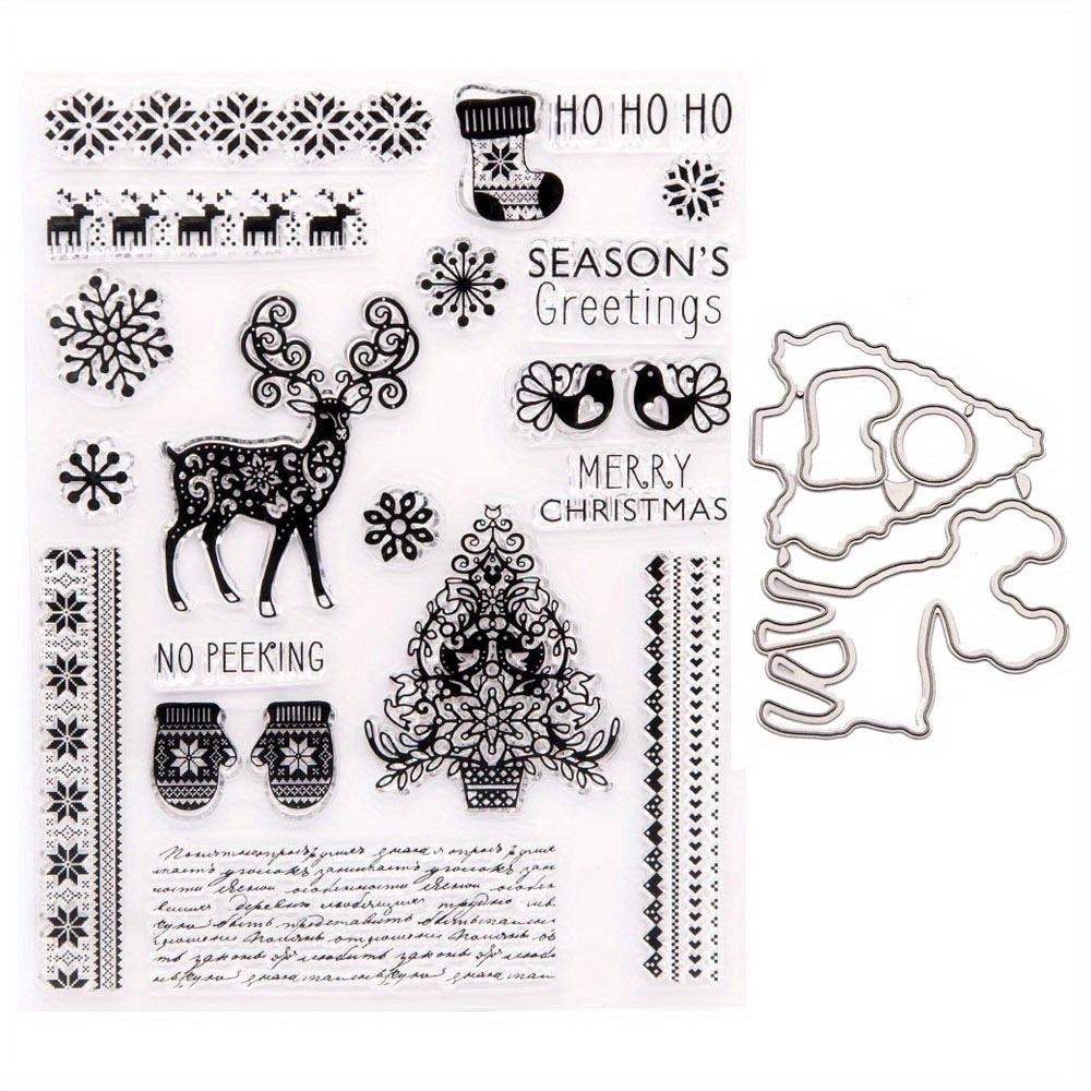 

Merry Christmas Trees Deer Clear Stamps Die DIY Scrapbooking Transparent Rubber Seal Stamps Photo Card Album Crafting Supplies