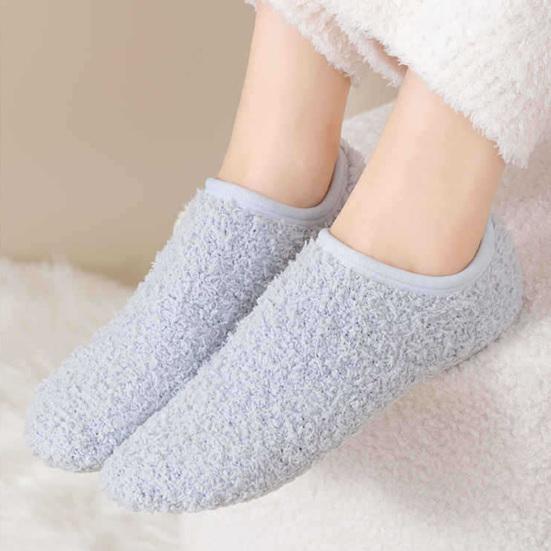 1 Paar Bodensocken Schweißabsorbierend Rutschfest Hochelastische Bündchen Flanellsocken Winter Indoor Warme Knöchelsocken Schuhwerk