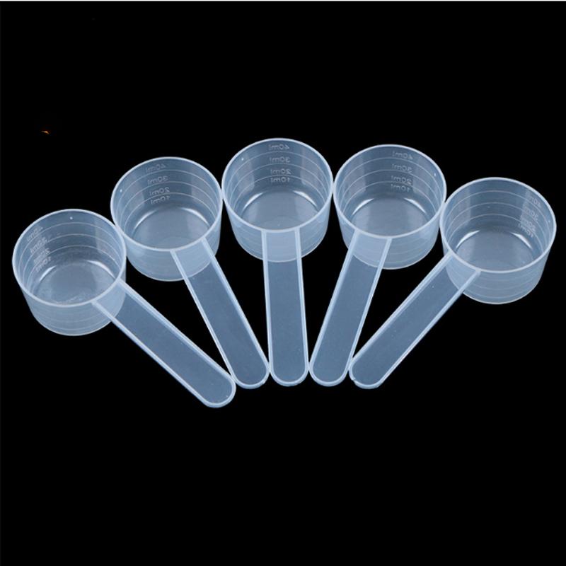 Flat Bottom Graduated Measuring Spoon 40ml Transparent Plastic, Individually Packaged for Precision Measurement