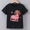Love Sweater Dog Graphic Print Children Tshirts Summer Boys Girls Casual Fashion Tops Kids Colorful ONeck Short Sleeve Tshirt