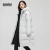 XueZhongFei Women's Mid-Length Hooded Down Jacket