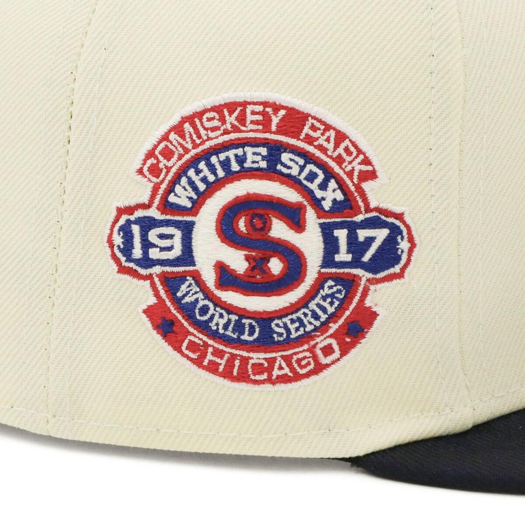 New Era 59FIFTY Cap MLB Chicago White Sox CWS with Side ONSPOTZ and Side Flat Summer Sun UV Protection (70823761, NER35C6581) Chrome/Navy/White Patch,