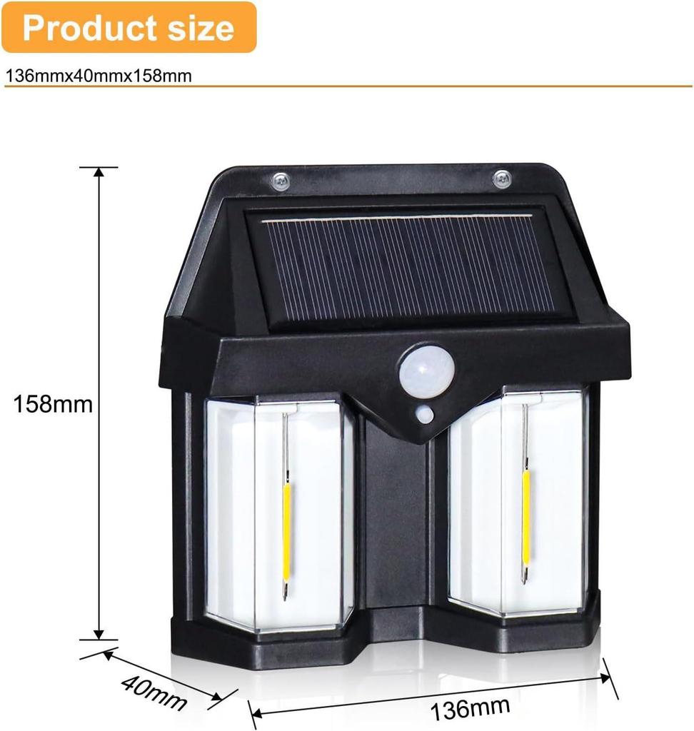 Solar LED Outdoor Waterproof Garden Light with Dusk Activation and Human Motion Sensor