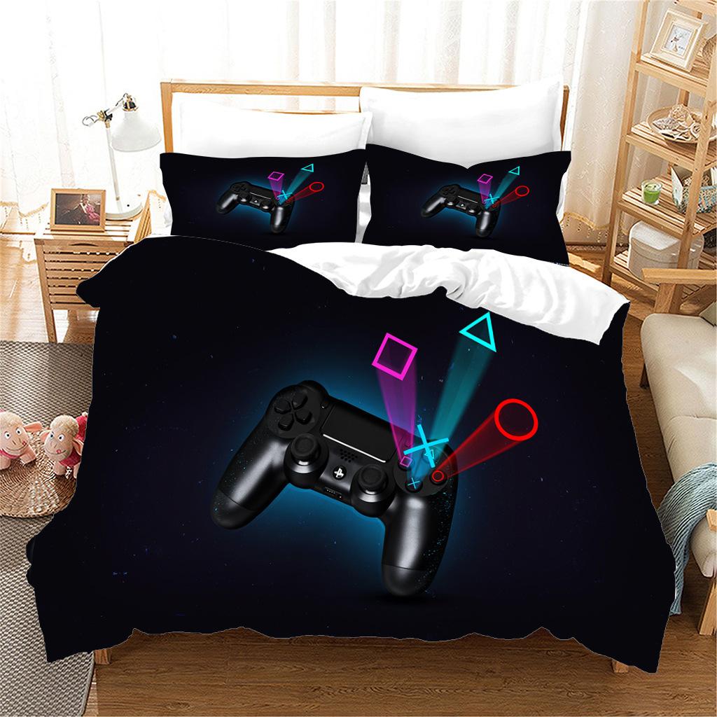 Gamepad Printing Three-Piece Digital Printing Quilt Cover Pillowcase Sheet