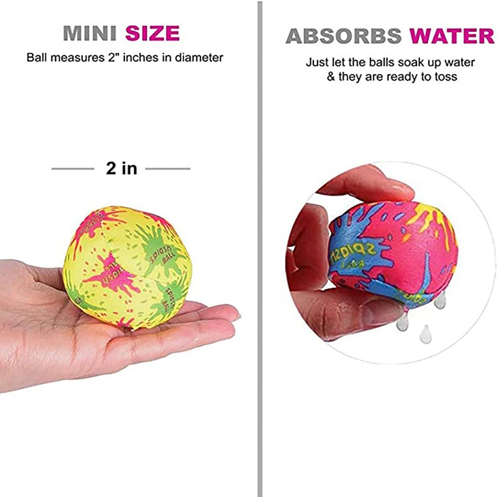 Water Cloth Ball 2-Inch Water Ball Water Play Toy Outdoor Interactive Water Fight Set