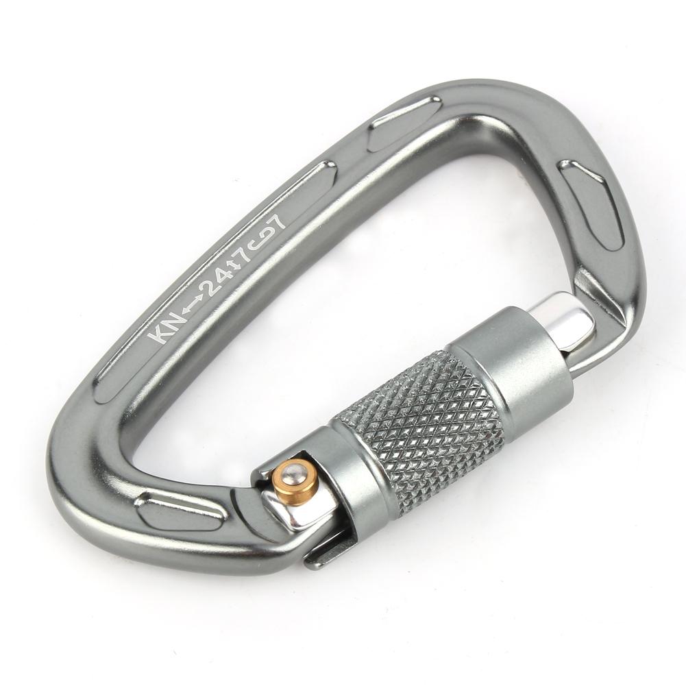 Aluminium Alloy 25KN Safety Rescue Carabiner D Buckle for Outdoor Rock Climbing