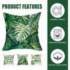 Fahrendom Monstera Palm Leaves Decorative Throw Pillow Covers 18 x 18 Set of 4, Positive Vibes Only Tropical Plant Sunshine Porch Patio Outdoor