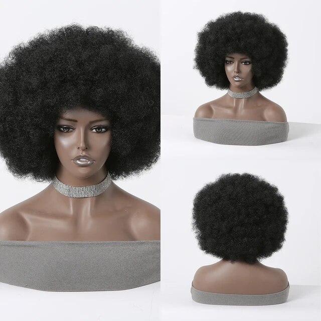 Peruci scurte blonde ondulate afro japoneze din fibre de înaltă calitate pentru femei Peruci ondulate negre pentru femei cu breton Perucă zilnică Cosplay