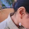 Cold simple zircon inlaid stud earrings silver needle natural freshwater baroque irregular pearl fishtail earrings