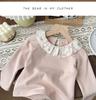 Korean Style Floral Ruffle Collar Long Sleeve Toddler Girls' T-Shirt