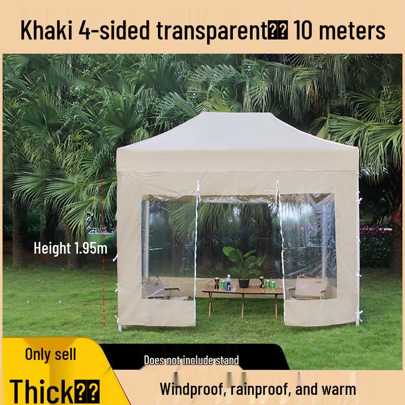 Transparent Tent Side Panel: Windproof & Waterproof Outdoor Canopy Enclosure with Thick Fabric and Durable Edging
