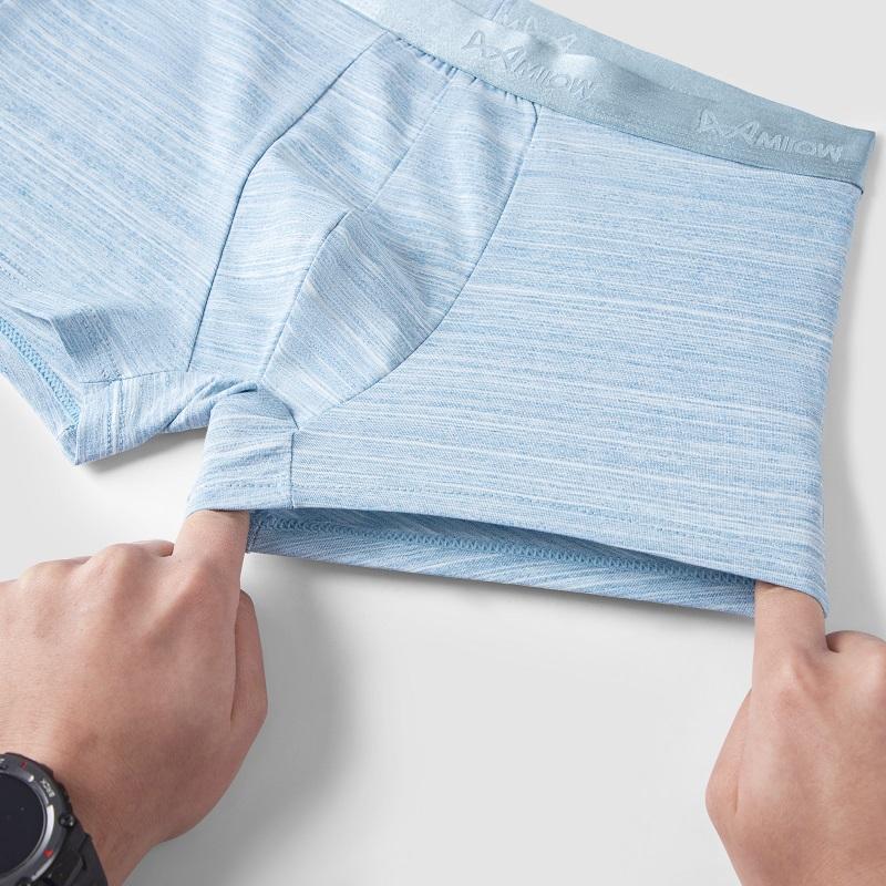 MiiOW 3 Pezzi Intimo da Uomo Intimo Antibatterico in Grafene Intimo in Cotone Morbido e Confortevole Intimo con Angolo Piatto L-5XL