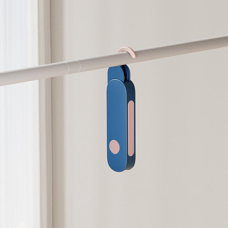 

Portable Foldable Clothes Hanger with 7 Holes Multi-functional Drying Rack for Travel Hotel Business Trip Lightweight Space Saving Organizer синий