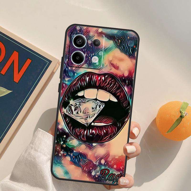 Sexy Lips KISS Funda For Xiaomi Redmi Note 9 10 11 12 13 14 Pro 9S 10S 11S 12S Redmi 13C 10C 12C 14C Case