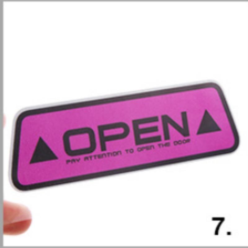 OPEN Reflective Warning Car Door Safety Decoration Sticker Door Opening Prompt Anti-collision Sticker Auto Accessory