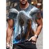 Summer Fashion Comfortable Loose Large T-shirt Portrait 3D Printed Casual Breathable Sports Versatile Round Neck Short Sleeved Men's T-shirt