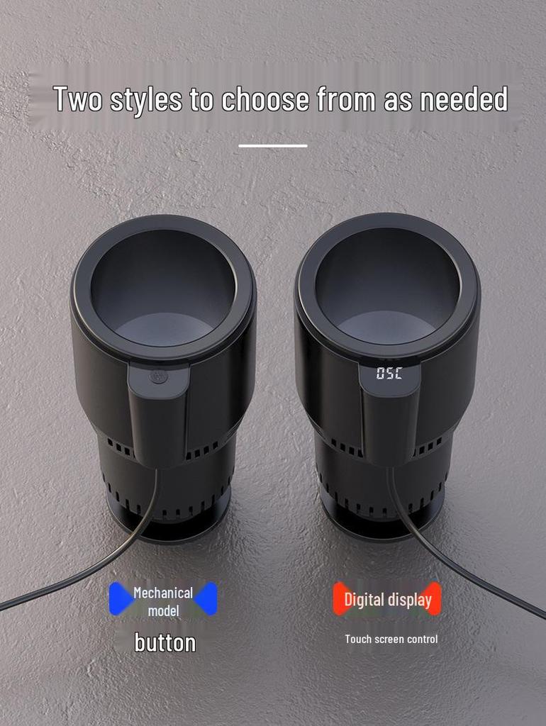 Universal Car Cup Holder for Hot & Cold Drinks - Portable One-Button Heating & Cooling Cup